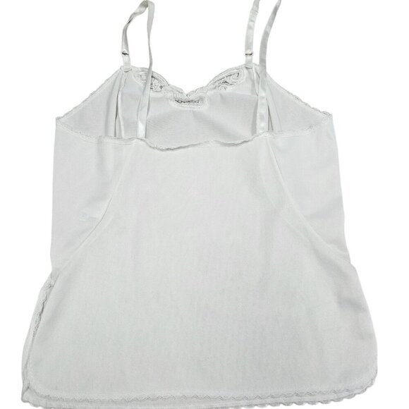 Vintage Sears The Doesn't Slip Womens White Nylon Camisole Slip Size 34‎ Basic - Picture 2 of 8
